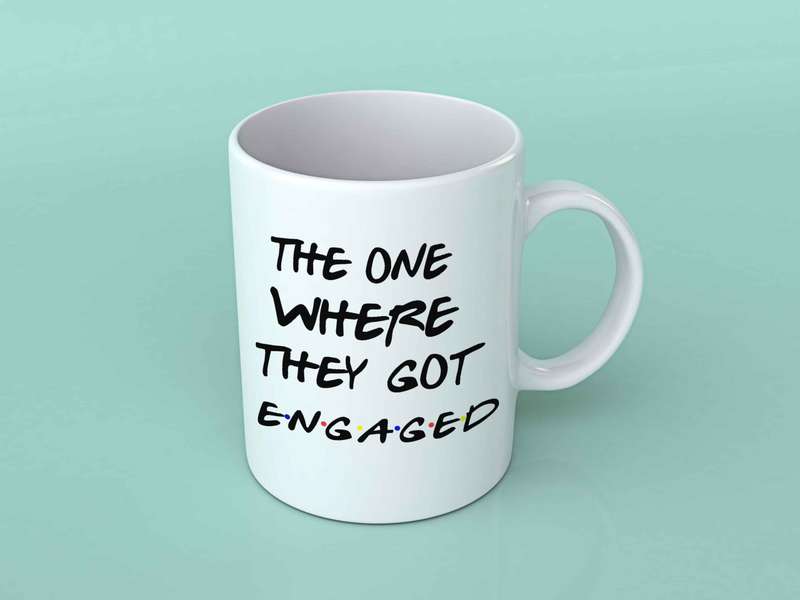 The one where they got engaged coffee mug