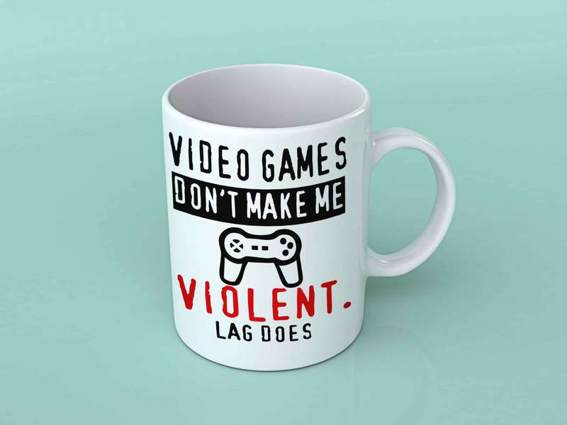 Video games don't make me violent coffee mug