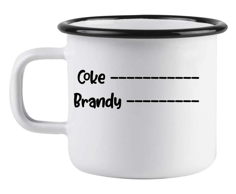 Brandy and coke enamel mug