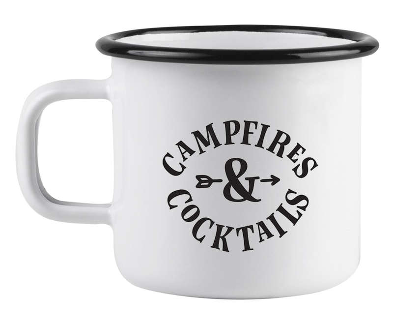 Campfires and cocktails enamel mug