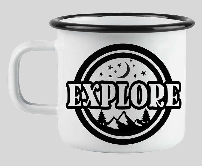 Explore enamel mug