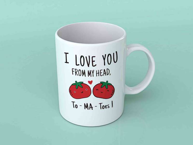 I love you from my head to ma toes coffee mug