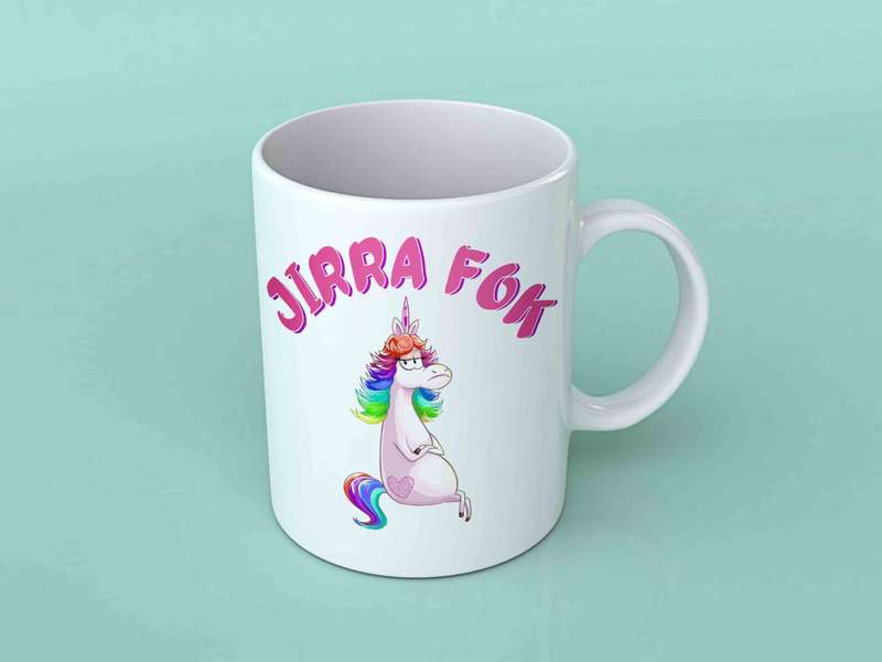 Jirra fok unicorn coffee mug