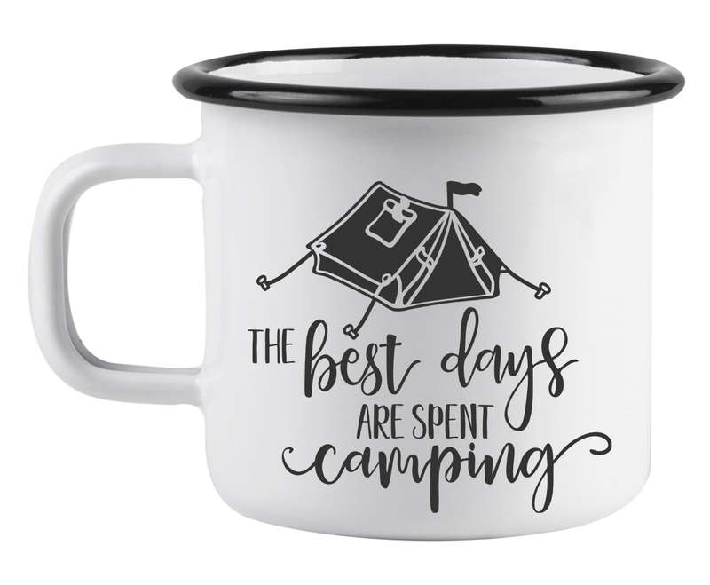 The best days are spent camping enamel mug 2