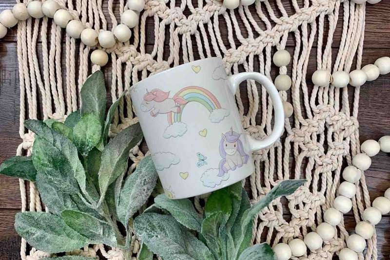 Unicorn pattern coffee mug