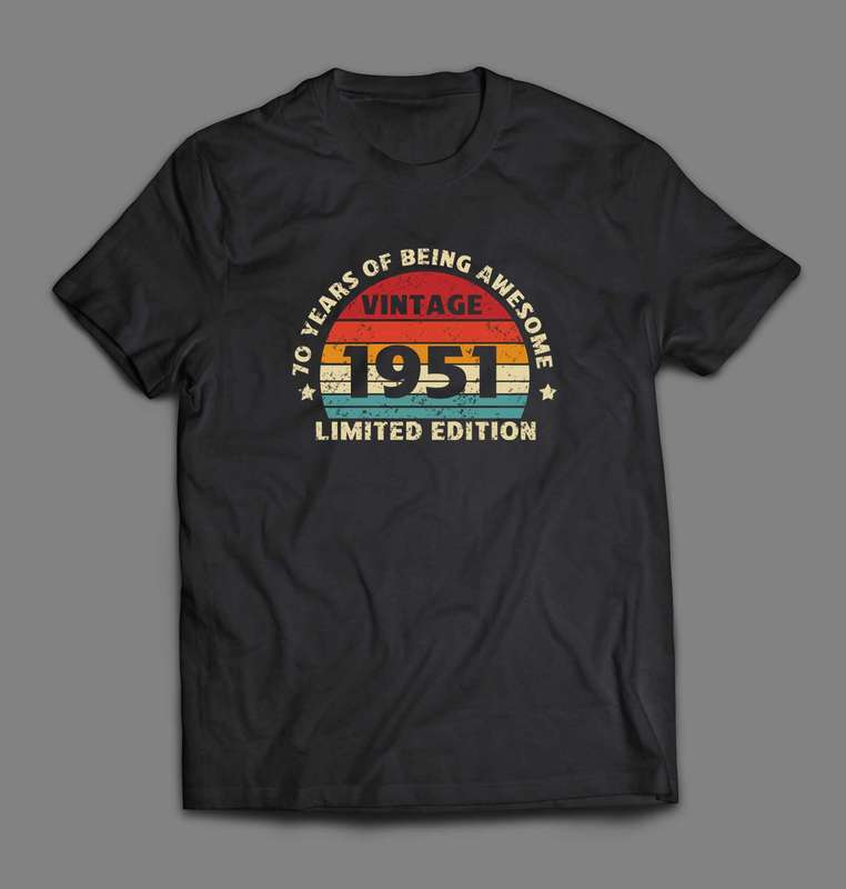 Vintage retro sunset birthday shirt