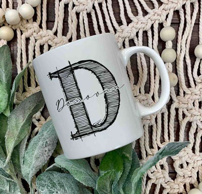 Initial and name coffee mug 1