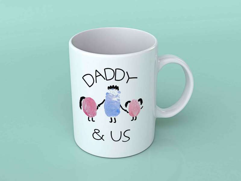 Daddy and us fingerprint coffee mug