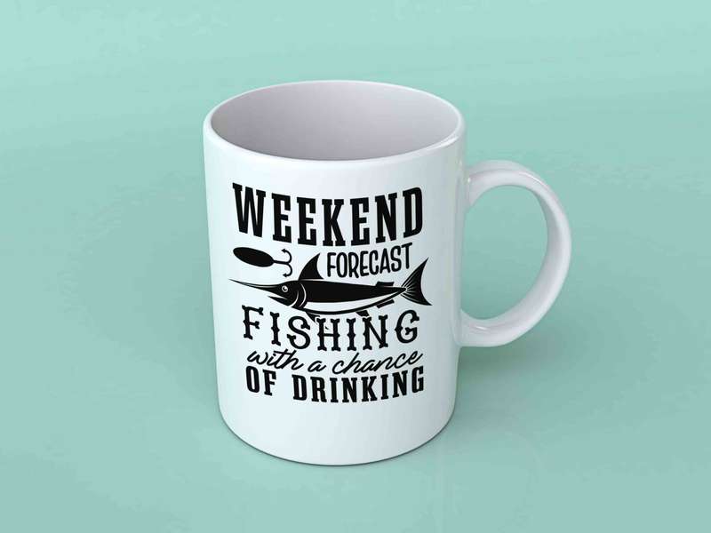 Weekend forecast fishing mug