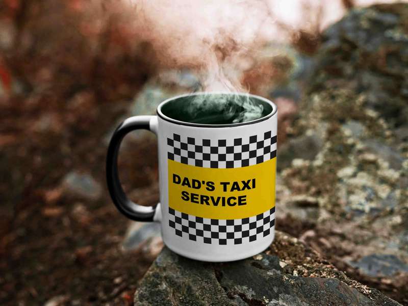 Dads Taxi service two tone coffee mug