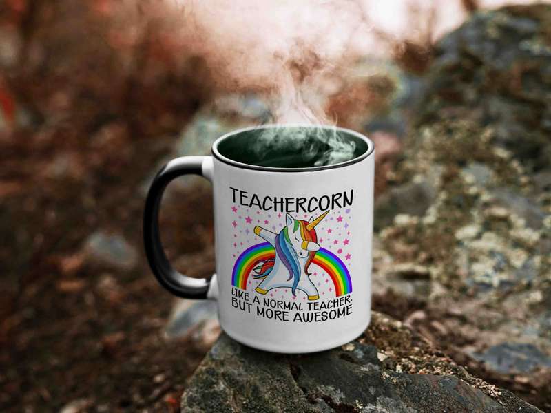 Teachercorn Like A Normal Teacher two tone coffee mug