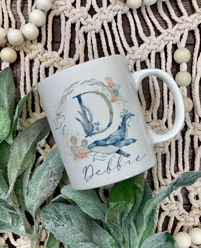 Whale name and initial mug