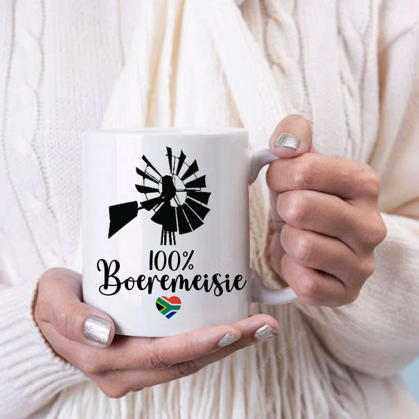 100% boeremeisie coffee mug