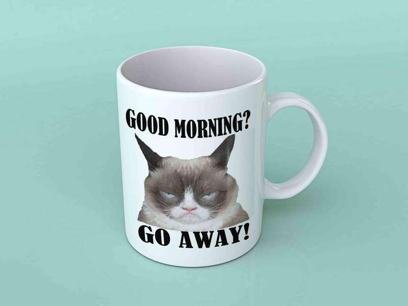 Grumpy cat Good morning mug