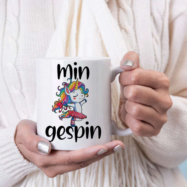 Min gespin ballerina unicorn coffee mug