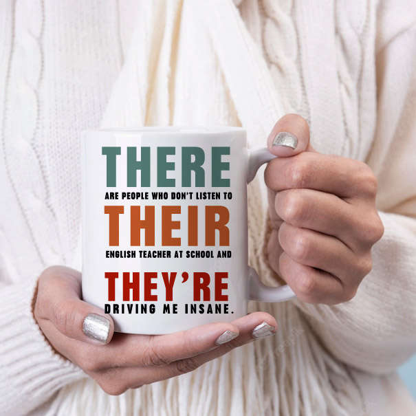 There Their They're coffee mug