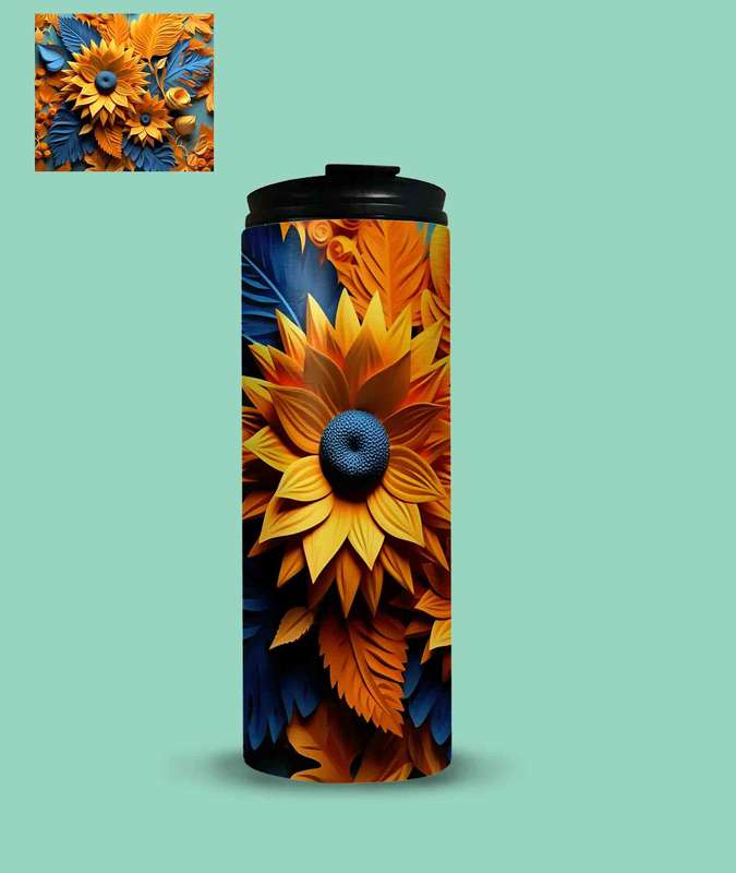 Custom water bottle sun flower 1