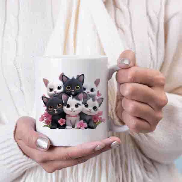 Cute 3D cats coffee mug 7