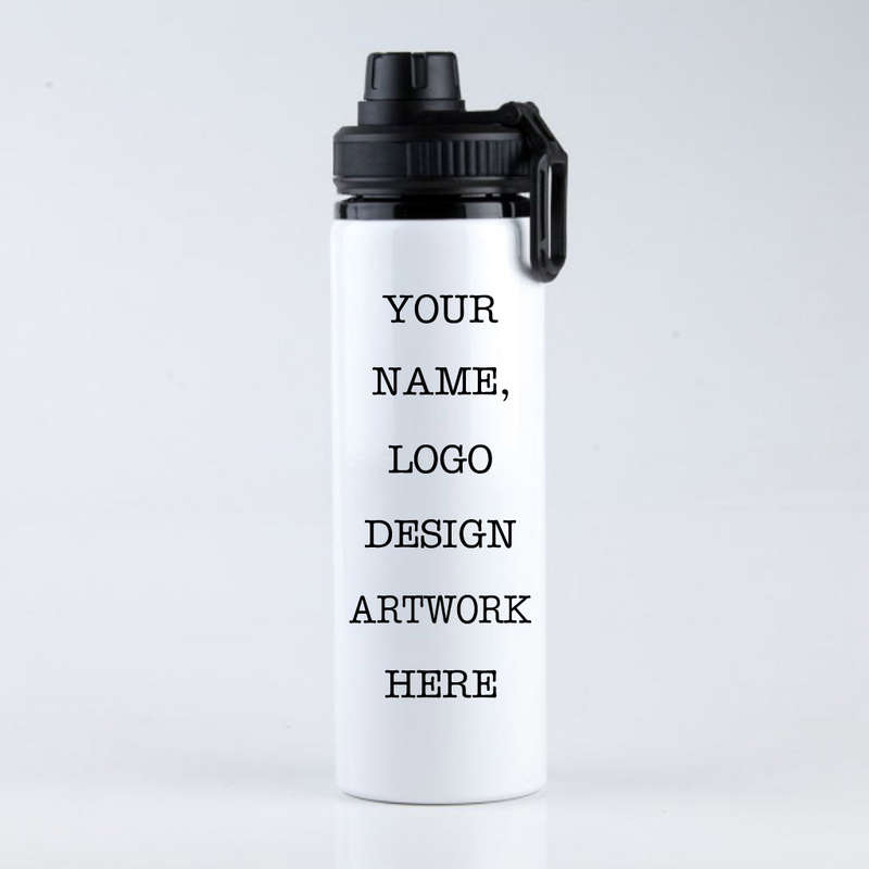 850ml customisable white water bottle