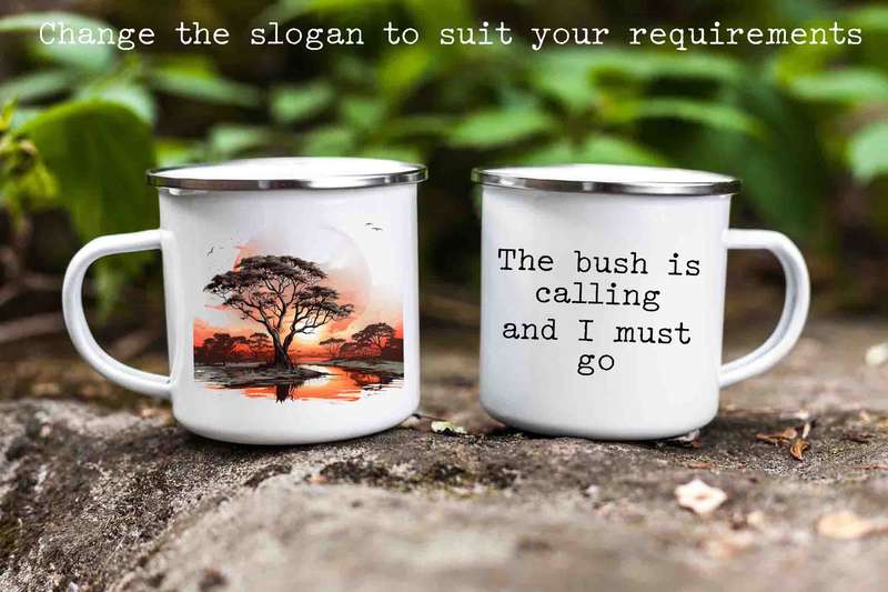 African sunset enamel mug 2