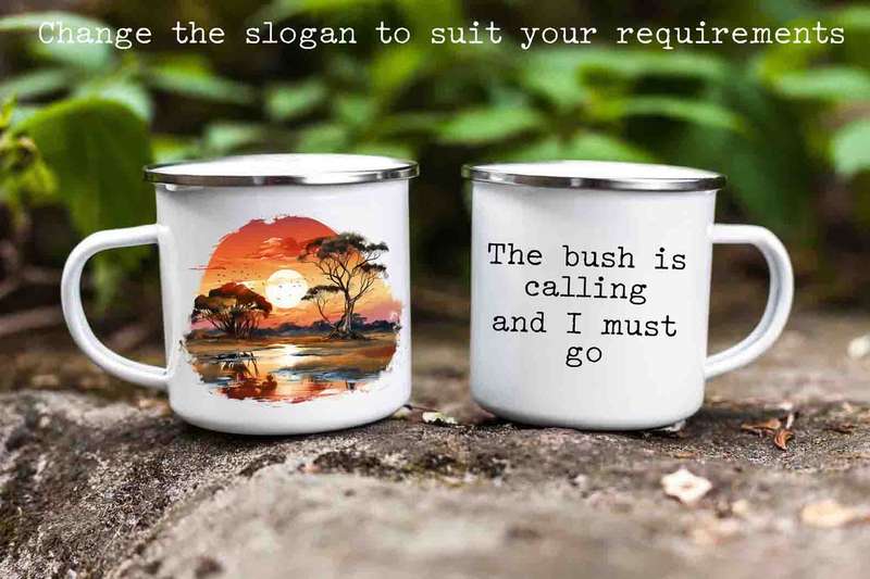 African sunset enamel mug 3