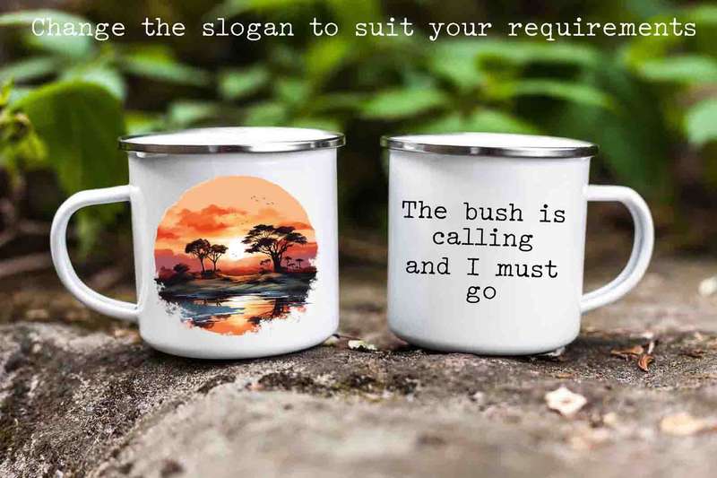 African sunset enamel mug 5