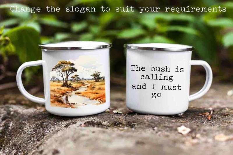 African landscape enamel mug 12