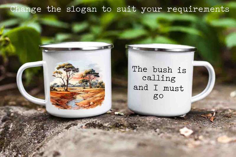 African landscape enamel mug 3