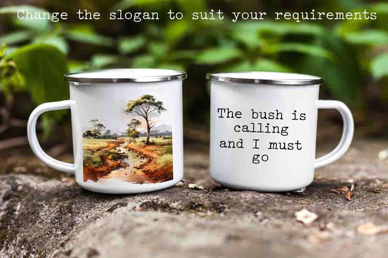 African landscape enamel mug 7