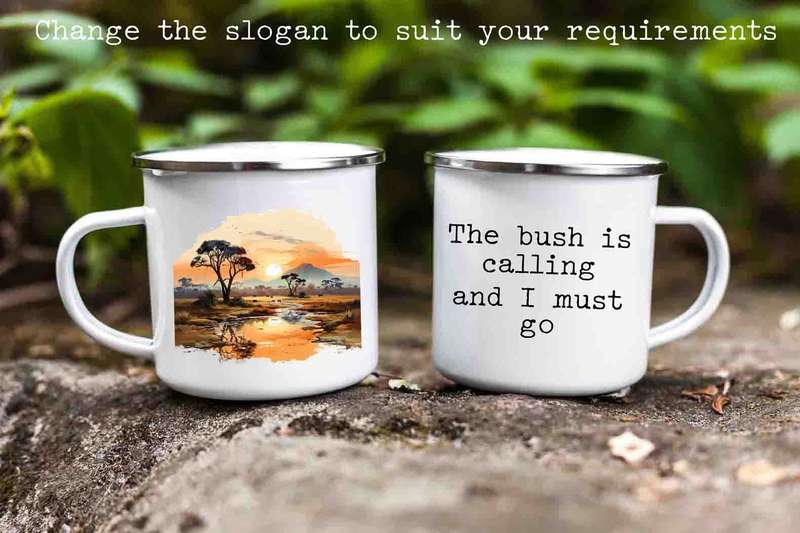African landscape enamel mug 8