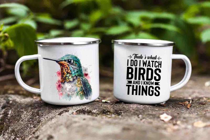 Bird watcher enamel mug 11
