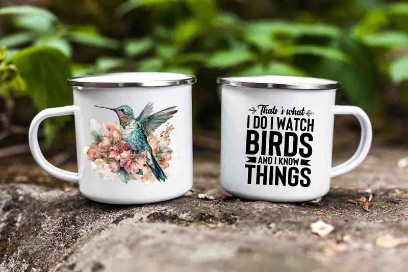 Bird watcher enamel mug 13
