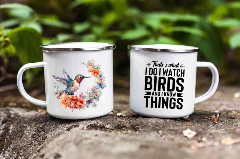 Bird watcher enamel mug 3