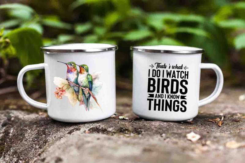 Bird watcher enamel mug 4