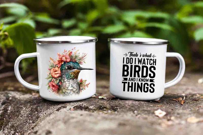Bird watcher enamel mug 6