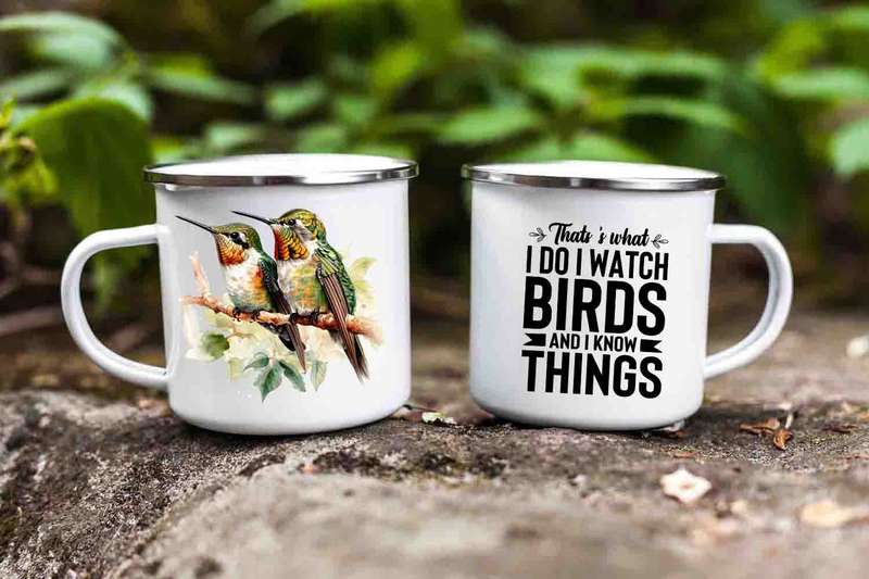 Bird watcher enamel mug 7