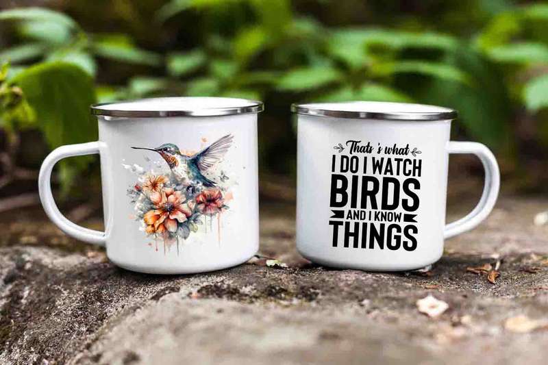 Bird watcher enamel mug 8