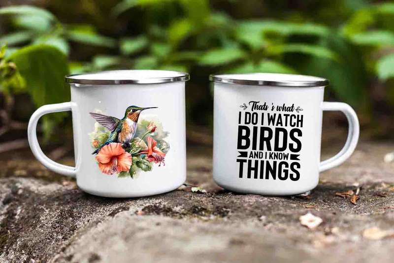 Bird watcher enamel mug 9