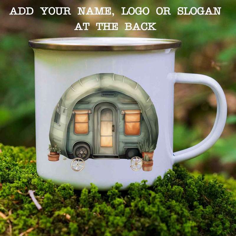 Enamel mug Green camper