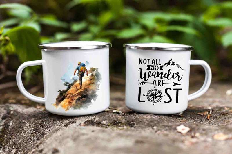 Hiking enamel Tin mug 1