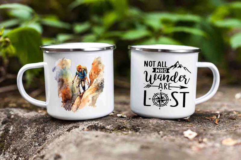 Hiking enamel Tin mug 2
