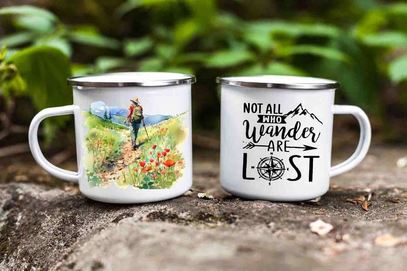 Hiking enamel Tin mug 3