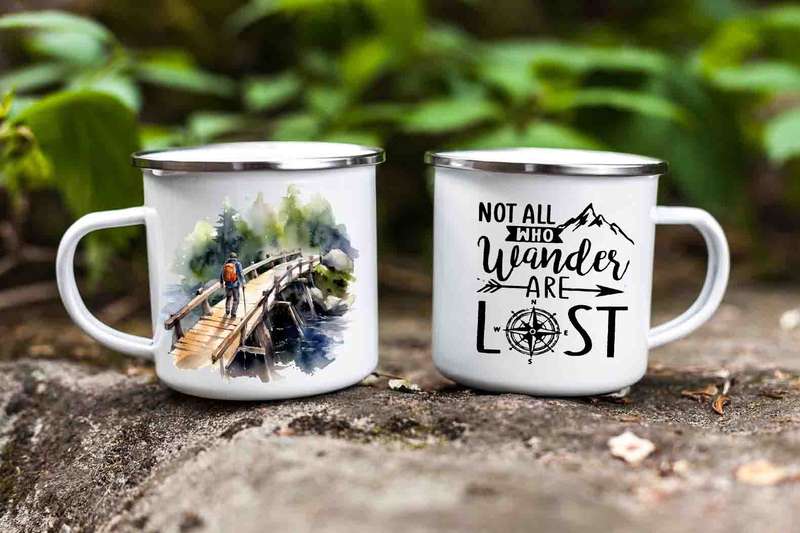 Hiking enamel Tin mug 4