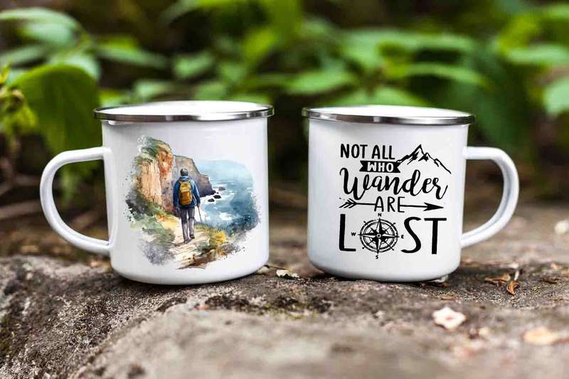 Hiking enamel Tin mug 5