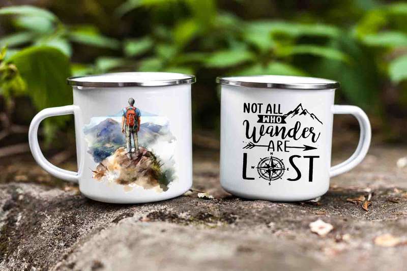 Hiking enamel Tin mug 7