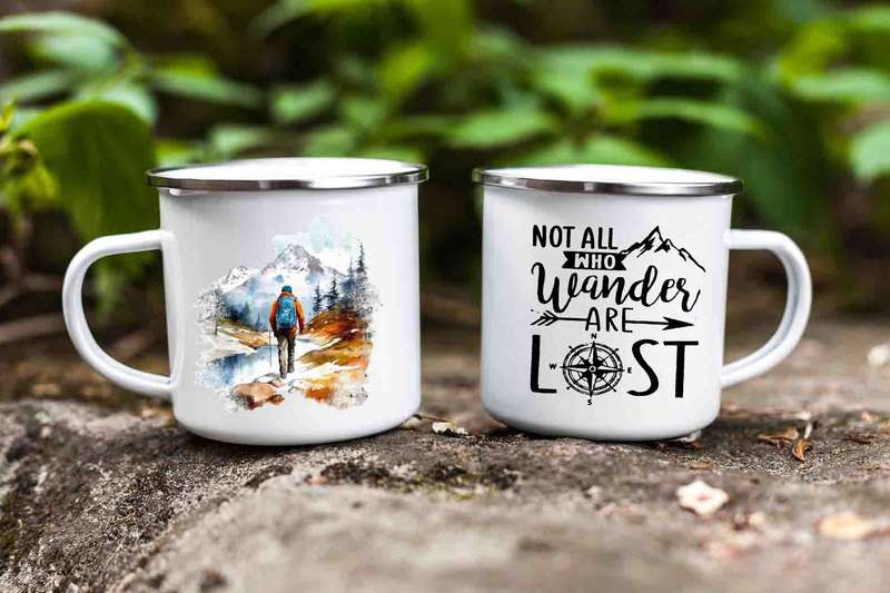 Hiking enamel Tin mug 8