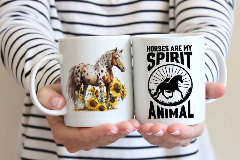Horse with sunflowers coffee mug 13
