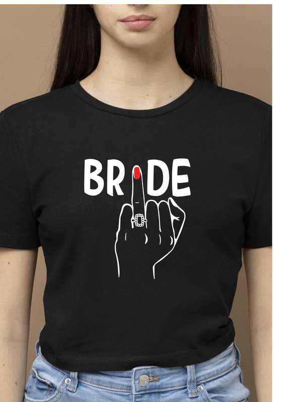 Bride with middle finger t-shirt