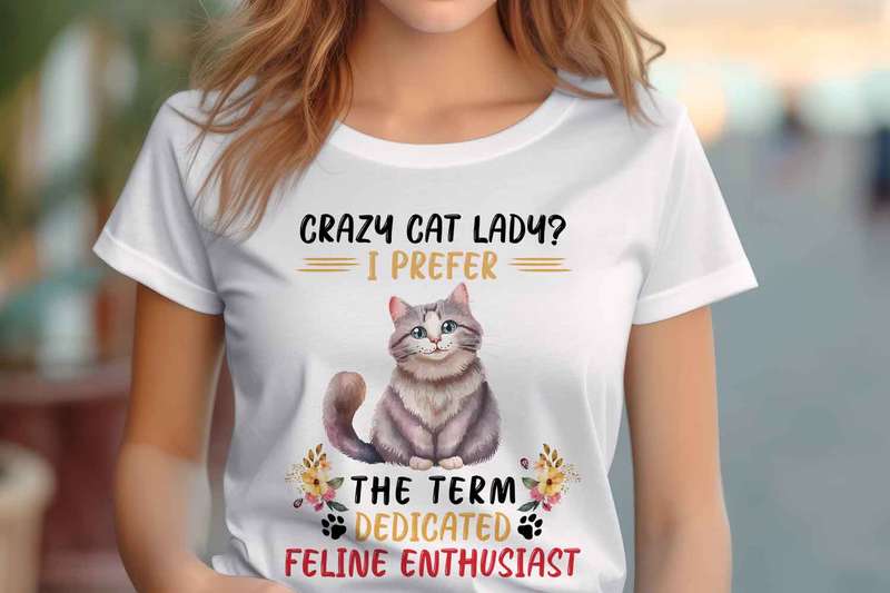 Crazy cat lady Ladies T-shirt