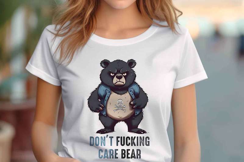 Don't fucking care bear Ladies T-shirt